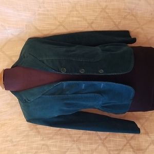 Talbots Blazer Jacket Womens Size 6 Blue Petite Pleated